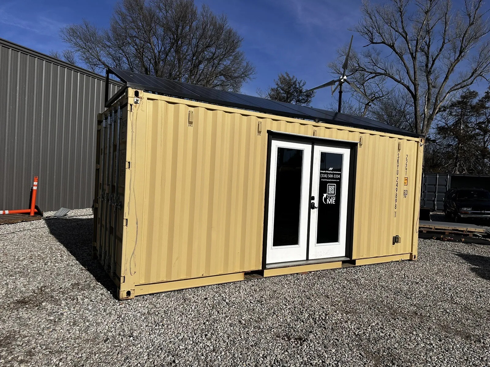 Contenedor de 20 pies Oficina Solar Off Grid – Hábitat AGRICOLA ESVA