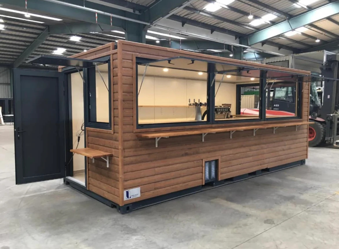Contenedor de envío de 20 pies convertido en cafetería – bar – snack bar – Hábitat AGRICOLA ESVA