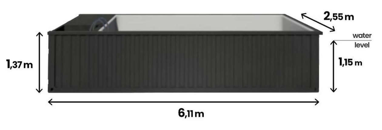 Piscina contenedor de 6,2 m x 2,5 m Jet Swim – Piscinas AGRICOLA ESVA (foto 6)