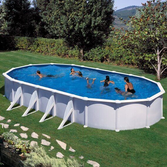 Piscina desmontable Gre Atlantis ovalada acero chapa blanca – Piscinas AGRICOLA ESVA