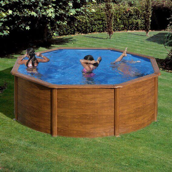 Piscina desmontable Gre Sicilia circular imitación madera – Piscinas AGRICOLA ESVA