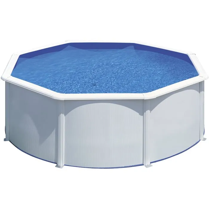 GRE - Kit de piscina redonda elevada de acero blanco de Ø300 x 122 cm (incluye filtro de arena y escalera) – Piscinas AGRICOLA ESVA