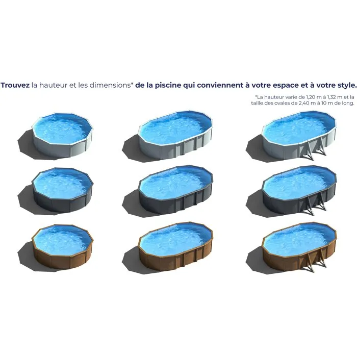 GRE - Kit de piscina redonda elevada de acero blanco de Ø300 x 122 cm (incluye filtro de arena y escalera) – Piscinas AGRICOLA ESVA (foto 5)