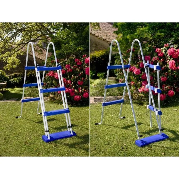 GRE - Kit de piscina redonda elevada de acero blanco - Ø300 x H122 (Incluye filtro de cartucho + escalera) – Piscinas AGRICOLA ESVA (imagen 5)