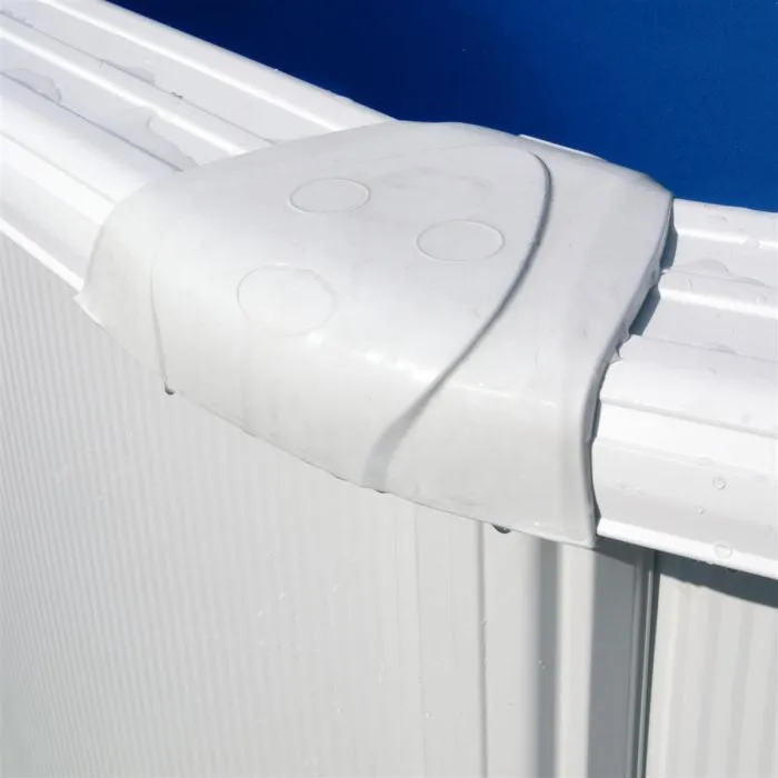 GRE - Kit de piscina redonda elevada de acero blanco - Ø300 x H122 (Incluye filtro de cartucho + escalera) – Piscinas AGRICOLA ESVA (foto 5)