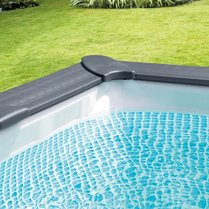 Kit de piscina tubular desmontable Intex - Grafito - 400 x 300 cm - Rectangular (escalera, válvulas, filtro, cubierta) - 26396GN – Piscinas AGRICOLA ESVA (foto 6)