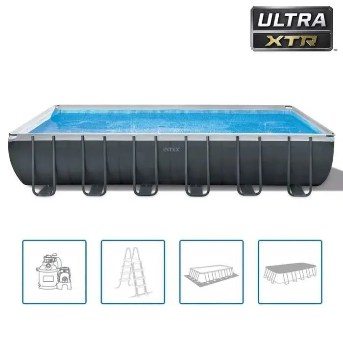 Kit de piscina desmontable tubular Intex Ultra XTR - 732 x 366 x 132 cm - Rectangular (Filtro de arena) + Limpiador de piscinas robótico Intex – Piscinas AGRICOLA ESVA (imagen 5)