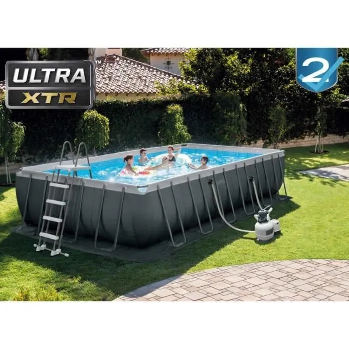 Kit de piscina desmontable tubular Intex Ultra XTR - 732 x 366 x 132 cm - Rectangular (Filtro de arena) + Limpiador de piscinas robótico Intex – Piscinas AGRICOLA ESVA (foto 4)