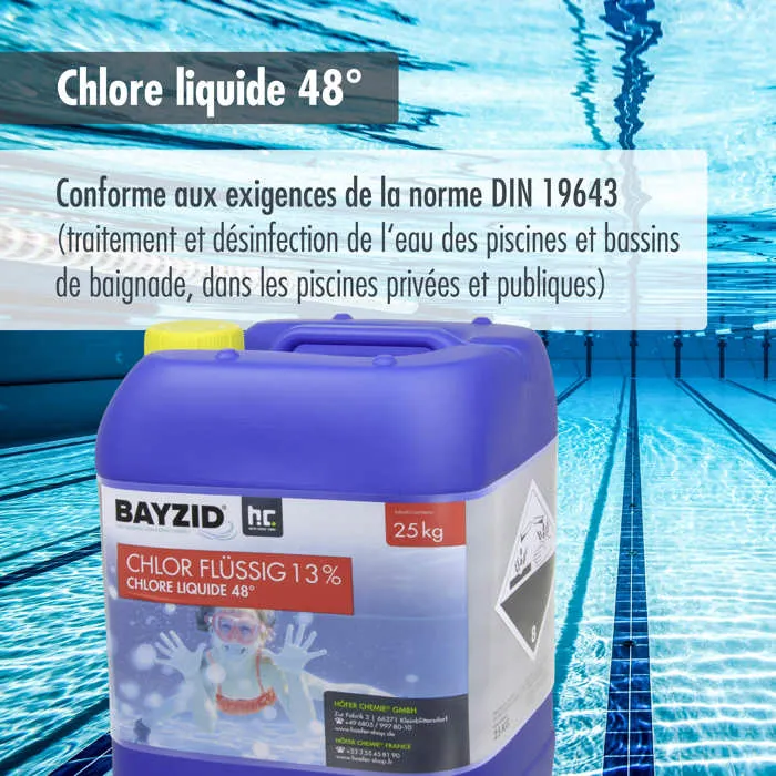 Cloro líquido Höfer Chemie 8 x 25 kg (200 kg) - Cloro líquido a 48° para piscinas con concentración para el mantenimiento de piscinas – Piscinas AGRICOLA ESVA (imagen 5)