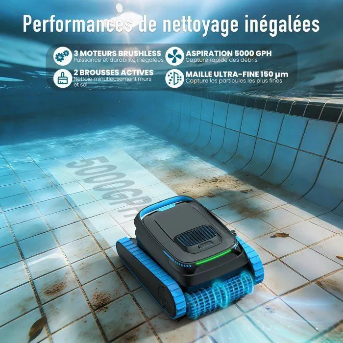 Robot limpiafondos AIRROBO CP40 para piscinas, limpieza de suelos y paredes, 120 min de autonomía (170 m²), control por app, cesta grande de 4 L. – Piscinas AGRICOLA ESVA (foto 5)