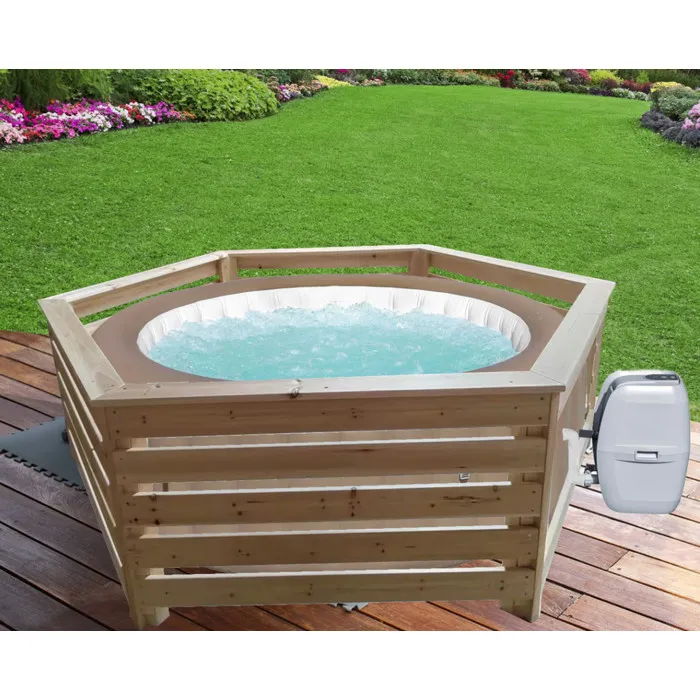 Revestimiento hexagonal de madera Habrita Foresta HAB 2722 BN para spas y piscinas hinchables 2,77x2,21x0,71m – Piscinas AGRICOLA ESVA (imagen 7)