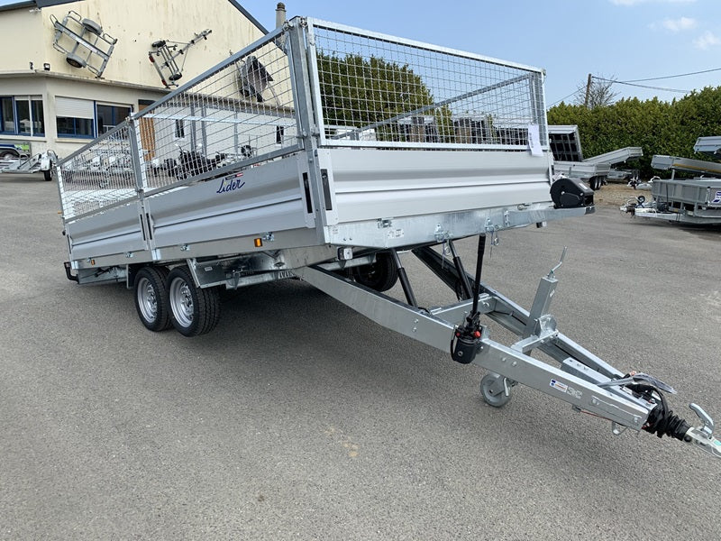 Remolque de plataforma LIDER con ruedas debajo – PTAC: 3500 kg – 2 ejes con freno – 506 x 215 cm – AGRICOLA ESVA