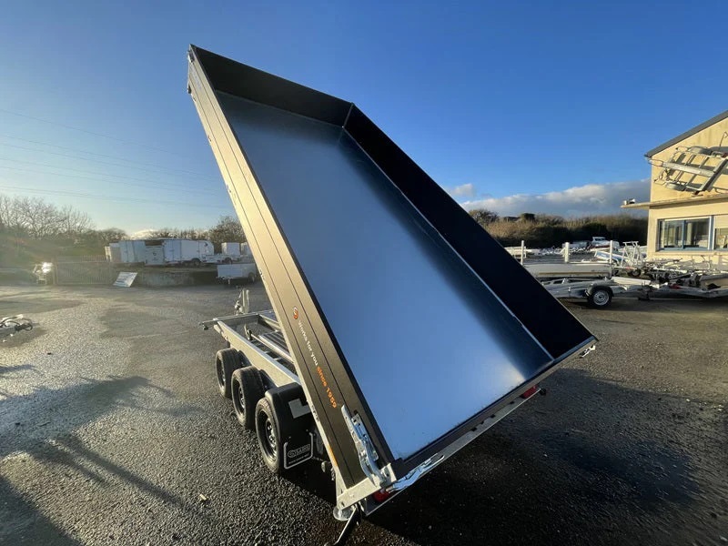 Remolque volquete trilateral Saris K3 406 x 204, 3500 kg, triple eje, con freno, ballestas – AGRICOLA ESVA