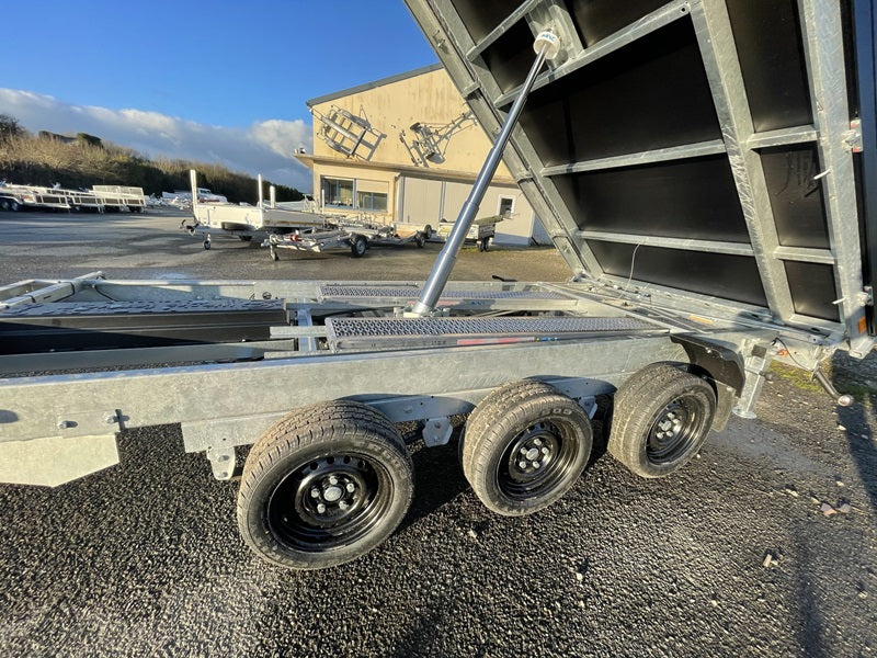 Remolque volquete trilateral Saris K3 406 x 204, 3500 kg, triple eje, con freno, ballestas – AGRICOLA ESVA (imagen 5)