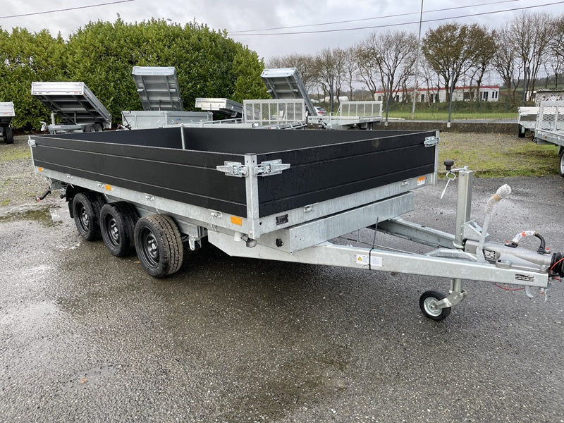 Remolque volquete trilateral Saris K3 406 x 204, 3500 kg, triple eje, con freno, ballestas – AGRICOLA ESVA (foto 5)
